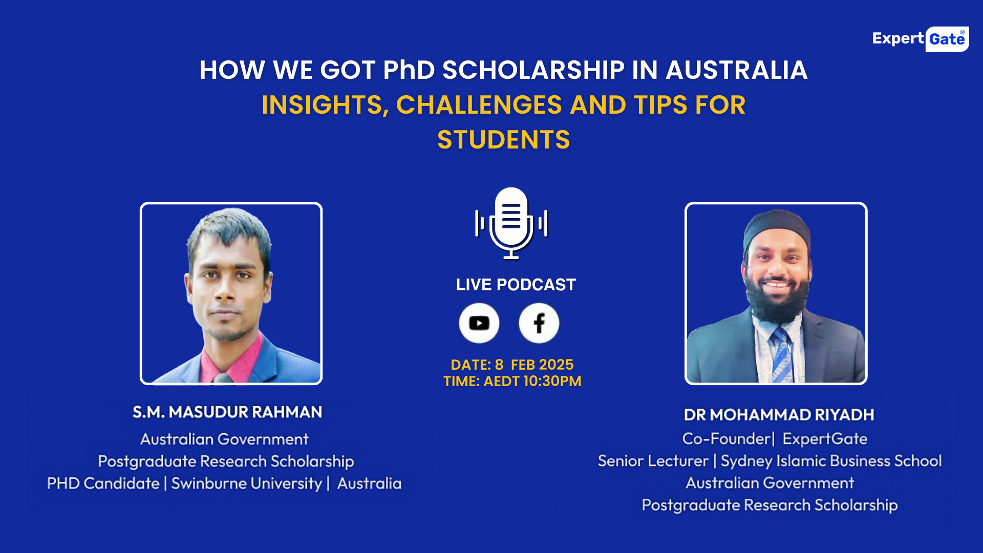 How-We-have-got-Scholarship - Dr. Riaydh and SM Masudur Rahman - ExpertGate Podcast