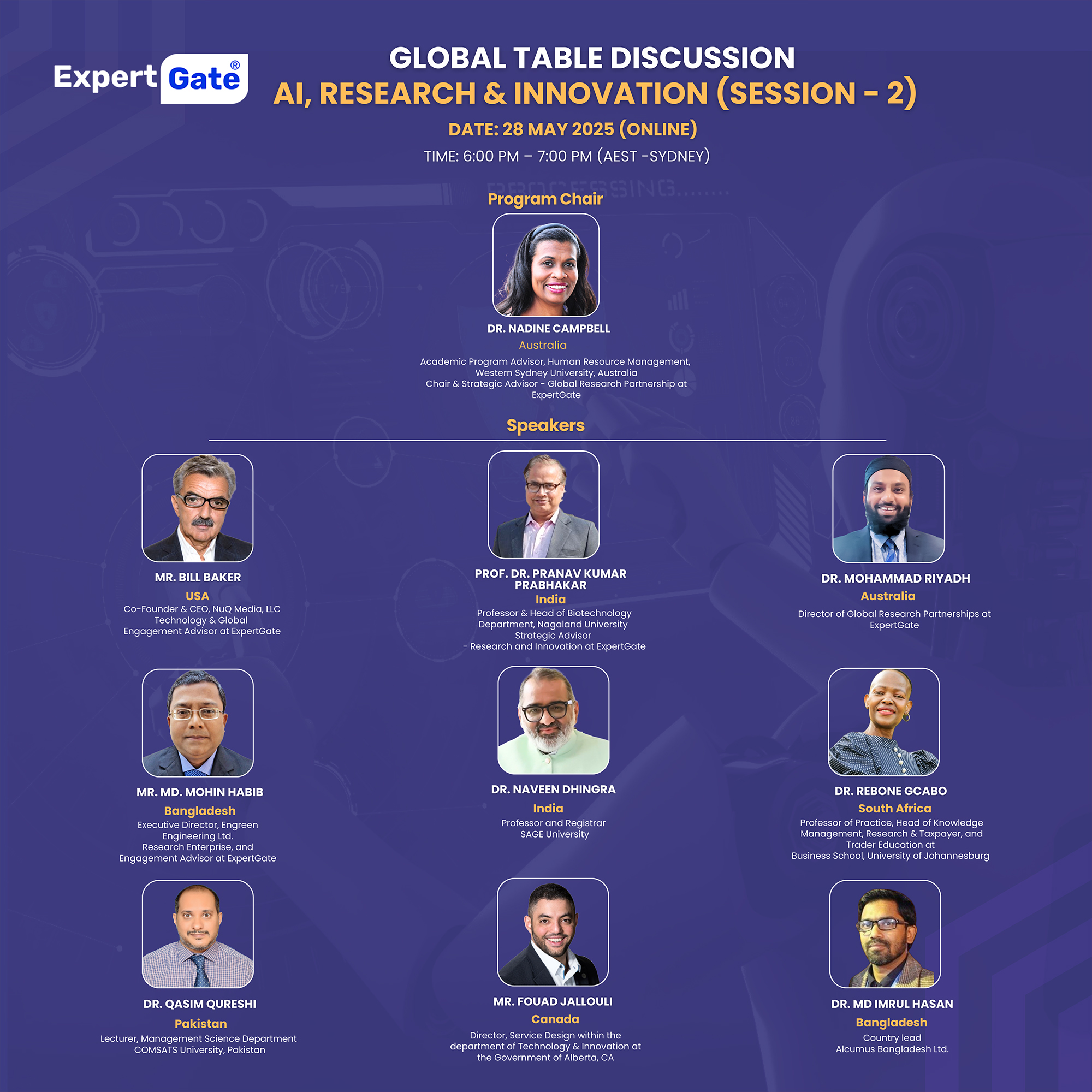 Global Table Discussion on AI, Research and Innovations (Session 2)